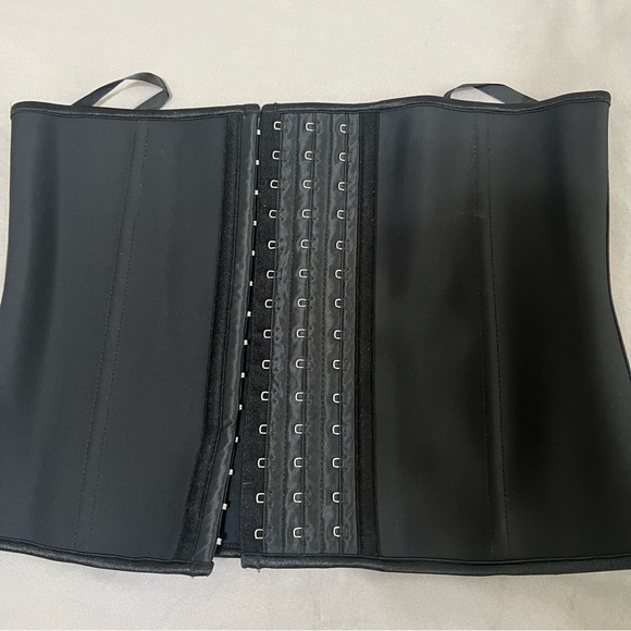 Yianna women’s black Latex waist trainer Hook And Eye size L - Picture 4 of 11